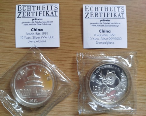 Yuan panda stgl oz - oz, silber