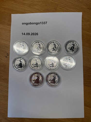 10x 1oz silber britannia 2023 - silber,